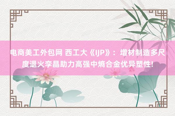 电商美工外包网 西工大《IJP》：增材制造多尺度退火孪晶助力高强中熵合金优异塑性!